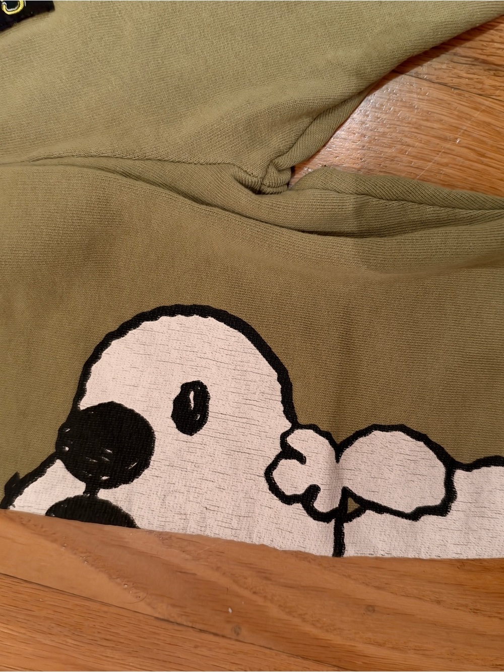 Zara X Peanuts  Olive Green Peanuts Snoopy & Woodstock Joggers - Picture 4 of 6